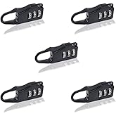 SDTC Tech 5 PCS Combination Luggage Lock Password Security Padlock Zinc Alloy Black Small Safe Combination Padlocks for Luggage Briefcases Suitcases Backpacks Computer Bags Locker Tool Cabinet