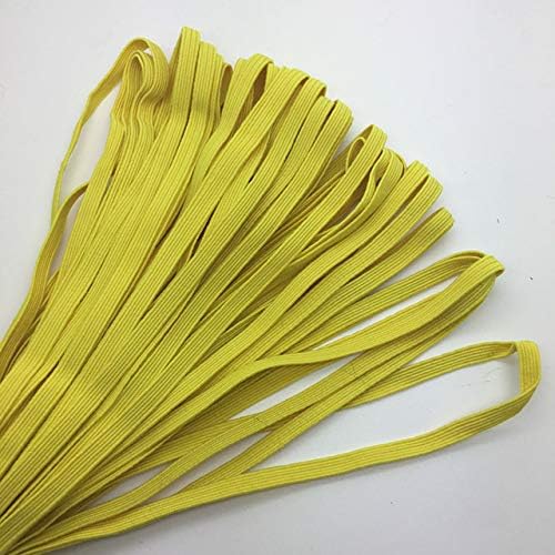 5yards/lot 1/4" 6mm Elastic Ribbon Multirole Thickening Satin Elastic Band Trim Sewing Spandex Lace Trim [Yellow]
