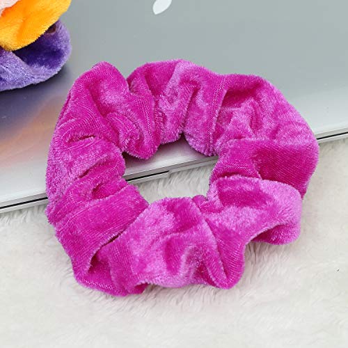 KECUCO 50 Colors Women's Velvet Hair Scrunchies Ponytail Holder Elastic Hair Bands, Including 52 pcs Velvet Scrunchy Hair Ties Ropes Scrunchie for Women or Girls Hair Accessories(COLOR3)