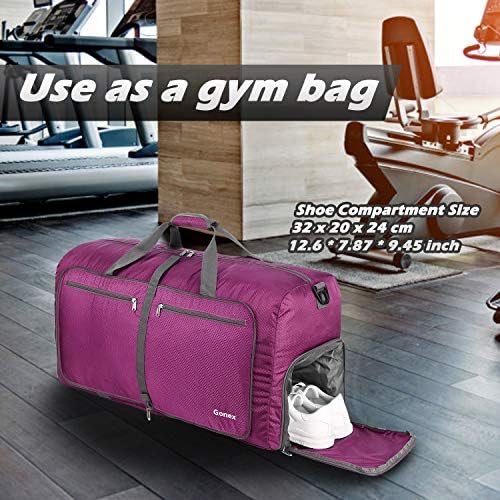 Gonex 60L Packable Travel Duffle Bag Foldable Duffel Bags for Luggage Gym Sports Camping Travelling Cycling Storage Shopping Water & Tear Resistant 6 Gonex 60L Packable Travel Duffle Bag Foldable Duffel Bags for Luggage Gym Sports Camping Travelling Cycling Storage Shopping Water & Tear Resistant