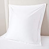 Euro Sham Covers 26x26 Set of 2 White 600 Thread Count 100% Egyptian Cotton Pack of 2 Euro 26x26 Pillow Covers Cushion Cover Cases Soft Skin Friendly European Size Decorative Square Pillow Shams
