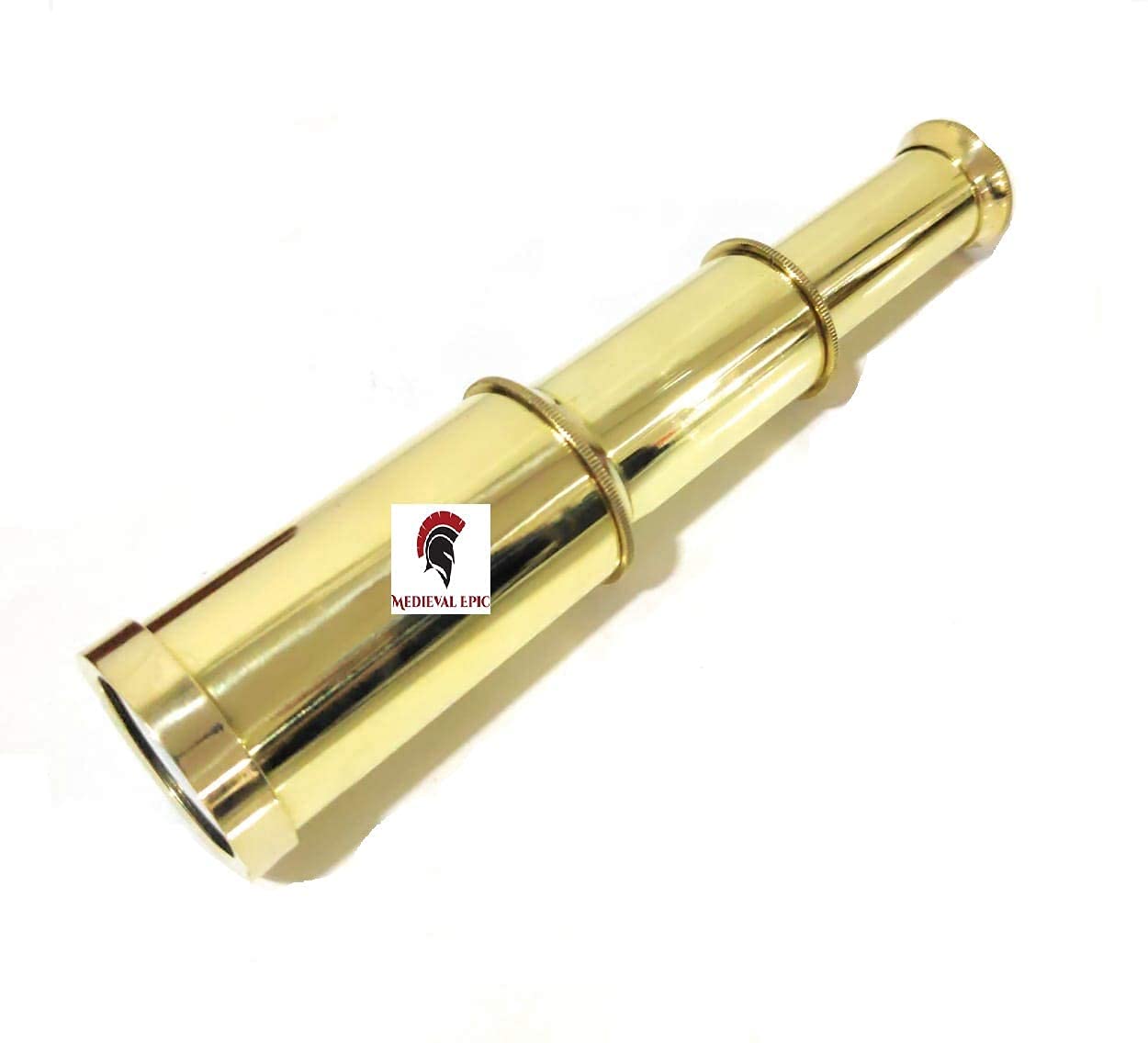 Captains 6 inch Brass Handheld Mini Telescope with Wooden Box Nautical Collectibles