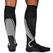 Pure Athlete High Performance Wool Ski Socks - Thermal Warm Merino Wool OTC Sock, Men Women (1 Pair - Black/Grey/Silver, Medium)