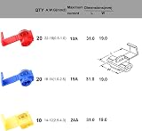 QitinDasen 50Pcs Wire Connectors Kit Red Blue Yellow Quick Splice Terminal view 2