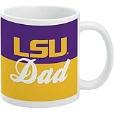 LSU Dad Ceramic Coffee Mug, Novelty Gift Mugs for Coffee, Tea and Hot Drinks, 11oz, White