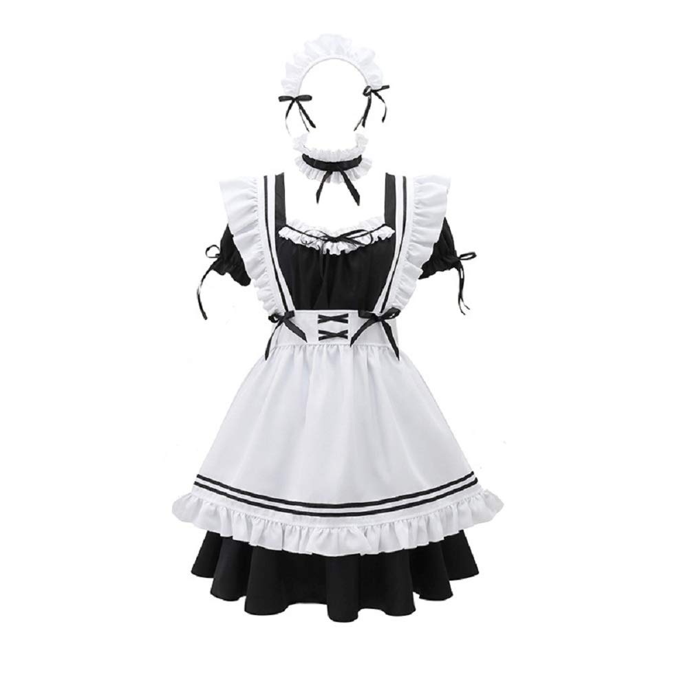 BellaPunk French Maid Costume Sexy Dress Outfit Cosplay for Women - Multicolour - L