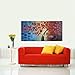 Wieco Art Dazzling Beauty Modern Large Stretched and Framed 100% Hand Painted Red Flowers Artwork Abstract Floral Oil Paintings on Canvas Wall Art for Living Room Bedroom Home Decorations 24x48