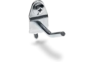 Triton Products 71123 DuraHook 1-Inch Single Rod 30 Degree Bend 3/16-Inch Diameter Zinc Plated Steel Pegboard Hook for DuraBoard or 1/8 Inch and 1/4 Inch Pegboard, 10-Pack