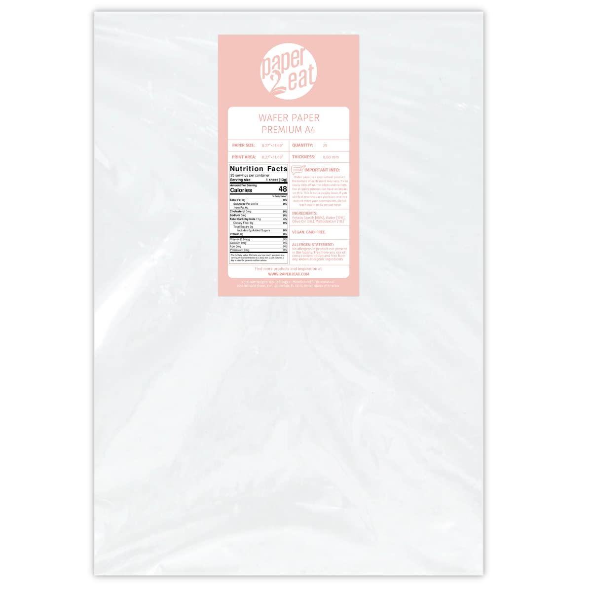 Printable Edible Wafer Paper Sheets from paper2eat