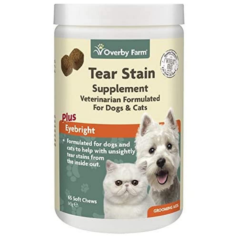 Overby Farm Tear Stain Supplement Soft Chews for Cats and Dogs, 65-Piece, 143 g