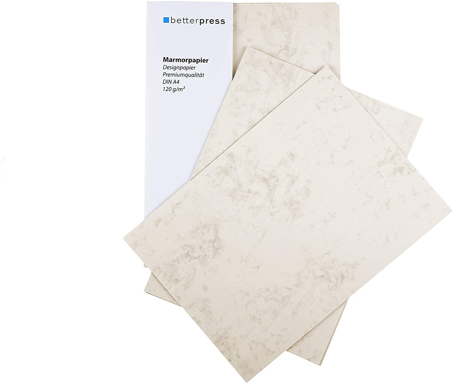 Marble Paper DIN A4 120 g/m² 100 Sheets Chamois – Sleep Erpress