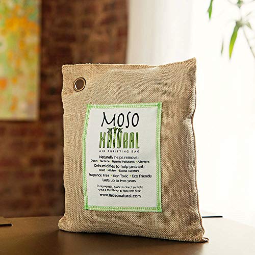 MOSO NATURAL Air Purifying Bag 600g. Odor Eliminator, Odor Absorber for Home and Basement. Natural Color