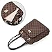 Checkered Fashion Leather Backpack Travel bag for Women Teen (Checkered Backpack Brown 190620)