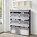 LANGRIA 12-Cube DIY Shoe Rack Modular Organizer Plastic Cabinet 6 Tier Shelving Bookcase Cabinet Closet Black (12 - Regular Cube)