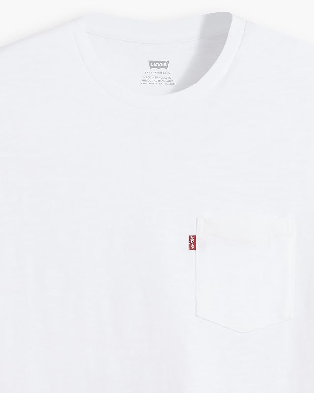 Homme Short Sleeve Classic Pocket Tee, White + Slub, M — photo 4 sur 4