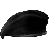 Gvhntk Berets for Army Style Military Berets for Men Women Wool Leather Beret Hats Fashionable Vintage Beret