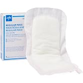 Medline Maxi Adhesive Sanitary Pads, Medium Absorbency, 9 Inches Long, Individually Packaged
