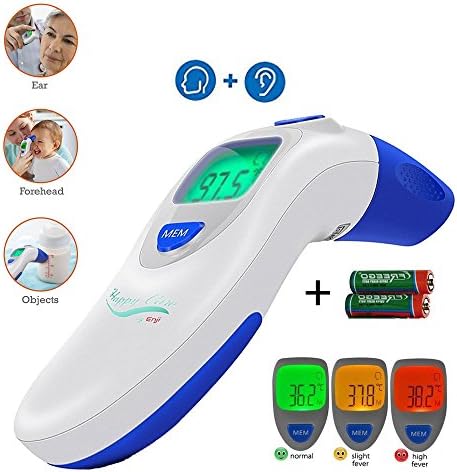 Children's Ear and Forehead Digital Thermometer - Temporal Electronic Infrared, Dual F & C Temperature Mode, Fast 1 Second Read, For Infants, Babies, Kids & Adults, Ear Termometro Digital