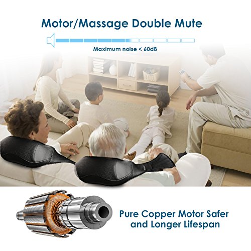 Feagar Shiatsu Neck & Shoulder Massager with Heat - Adjustable Intensity Deep Kneading Heat Therapy Massager with Car Adapter to Relieve Sore Muscles, Back Pain - Perfect for Car, Office Chair - Thumbnail 3