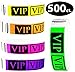 Goldistock 3/4" Tyvek Wristbands VIP- 500 Ct. Variety Pack B- 100/Color: Neon Green, Neon Yellow, Neon Pink, Neon Orange, Neon Purple