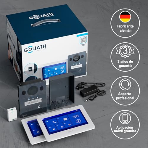 Goliath® Video Door Phone 2 Monitors [Monitor 7"] Automatic Door Phone with Camera – 2 Wire Video Door Phone – Camera Telefonillo – Video Intercom – Vandal Proof and Climate – Surface