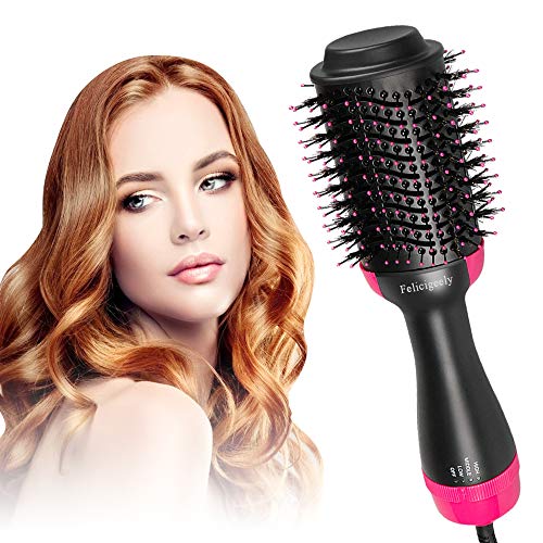 Felicigeely One Step Hair Dryer & Volumizer,Hot Air Brush,3 in1 Styling Brush Styler, Negative Ion Hair Straightener Curler Brush for All Hairstyle