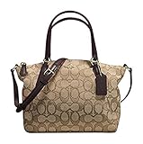 Coach Signature Mini Kelsey Satchel Crossbody Bag, Khaki, Brown