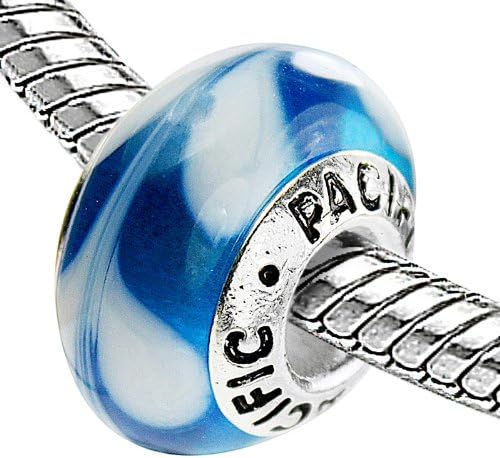 925 Sterling Silver Murano Glass Bead - Sugar Cane (Pandora and Chamilia Compatible)