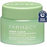 Farmacy Sensitive Skin Makeup Remover Cleansing Balm - Green Clean Waterproof Makeup Remover Balm + Oil Cleanser for Face - Melts Make Up + SPF - Hydrates + Softens Skin - Fragrance Free (30ml)