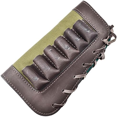 Buttstock Shotgun Shell Holder, Holds 6 Shotgun Shells, Genuine Leather, Right Handed