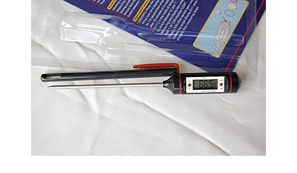 Amazon Com Digital Cooking Thermometer With Battery Stainless Steel Ss Probe For Home Cooking And Bbq Home Kitchen