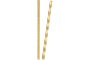 PATIKIL 2 Pcs Round Brass Rods, 5mm Dia. 12cm / 4.72 Inch Length H59 Brass Bar Solid Metal Rods for DIY Crafting Jewelry Plating Repairing Science Class, Brassy