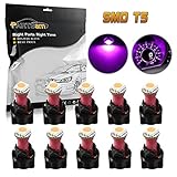 Partsam T5 74 LED Light Bulb Instrument Panel Gauge Cluster Dashboard LED Light Bulbs Set 10 T5 LED Bulbs with 10 Twist Lock Socket