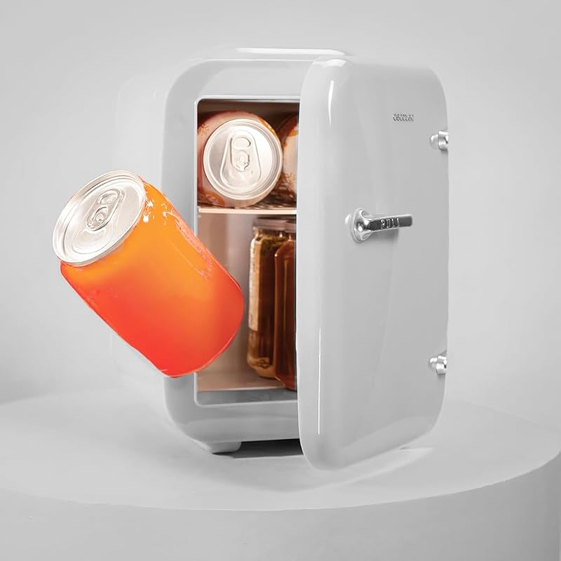 Mini Frigorifero Bolero MiniCooling 4L Habana White, 12V-220V, Compatibile con auto e roulotte, Funzione di raffreddamento e riscaldamento, Intervallo di temperatura 5-65°C, Trasporto facile