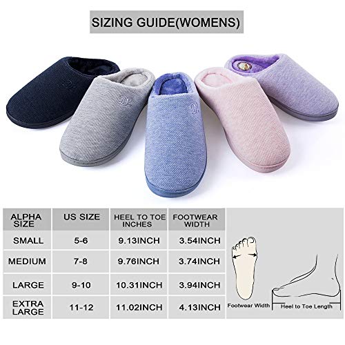 DL Womens Memory Foam Slippers, Slip on House Slippers for Women Indoor