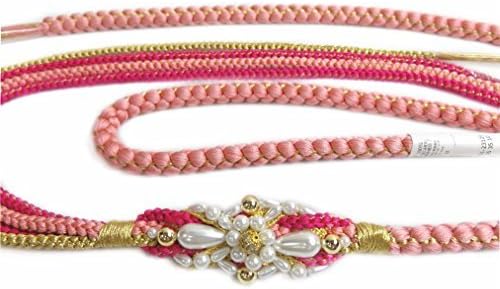 Amazon パール飾り付先割れ正絹帯締め帯〆ピンク色 振袖成人式 着物に 着付け用品 通販