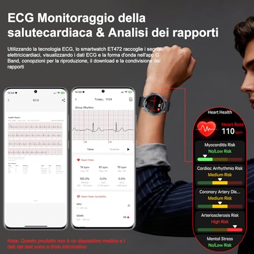 2026 New Men's Smartwatch with ECG+HRV/ChatGPT AI, 1.53 Inch Fitness Watch with Calls and LED Flashlight, 24h Sleep Monitor, Heart Rate Monitor, SpO2/Temperature/SOS, Compatible with Android and iOS