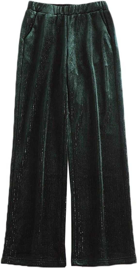 Amazon ベロアパンツ パンツ 黒 ストレートパンツ 春秋 ロング丈 無地 シンプル リボン ガウチョパンツ レディースパンツ ボトムス ワイド パンツ ゆったり カジュアル ロング丈 スリット ハイウエスト ガウチョパンツ ロングパンツ 通販