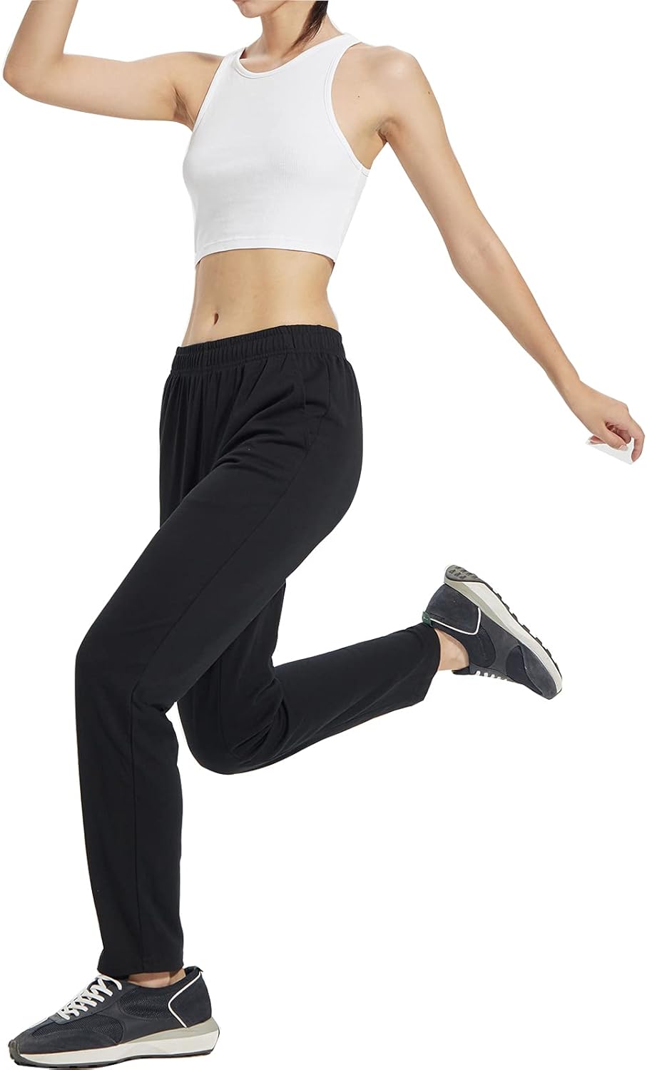 Women's Athletic Sweatpants Casual Running Sports Pants Lightweight Straight Leg Joggers with Pockets: Clothing