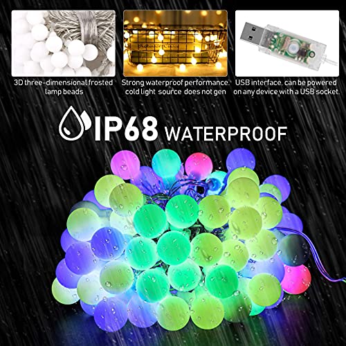 Cadena de Luces, 50 LED Guirnaldas de Luces USB, Guirnaldas Multicolor Led Luces, Luces de Cadena Impermeable con Temporizador y Control Remoto para Interior, Exterior, Fiesta, Jardín, Boda, Navidad