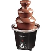 Nostalgia 3 Tier Electric Chocolate Fondue Fountain Machine for Parties - Melts Cheese, Queso, Candy, and Liqueur - Dip Strawberries, Apple Wedges, Vegetables, and More - 24-Ounce - Black, Small