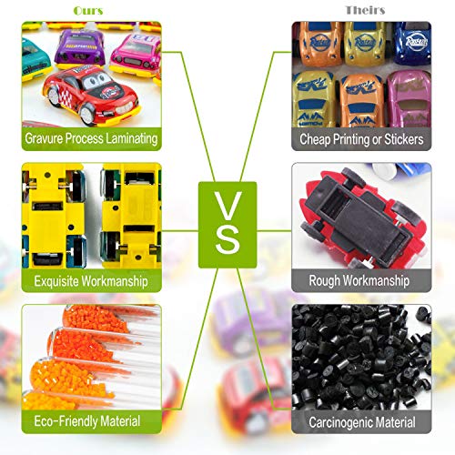 Faliilove Pull Back Cars, 36 Pack Mini Race Cars Toys Assorted Play Vehicles for Preschool Toddlers Boys & Girls Birthday Party Favors for Kids Gifts | Cake Topper Decorations | Easter Egg Fillers