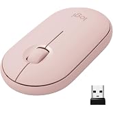 Logitech Pebble Wireless Mouse with Bluetooth or 2.4 GHz Receiver - Pink Rose