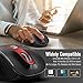 TedGem Wireless Mouse, 2.4G USB Mouse Computer Optical Mouse Full Size Ergonomic Mouse with USB Receiver 6 Buttons Laptop Mouse 5-Level DPI Adjustable Portable Mice for Laptop,PC,Windows,MacOs (Red)
