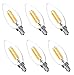 Hyperikon LED B11 Dimmable Filament Candle, 4W=40W, E12 Base, CRI90+, Blunt Tip, UL, Warm White, 6 Pack