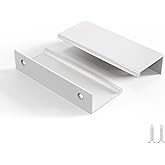 Rergy 10 Pack White Cabinet Pulls 3 inch Finger Pull for Cabinets Edge Aluminum Alloy Hardware for Dresser Drawer Cupboard Ha