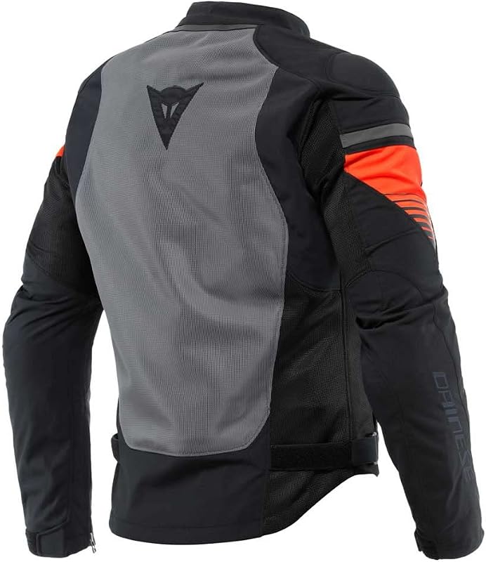 - Air Fast Tex Jacket, Veste De Moto D'Été, Tissu Quickdry, Protections Souples Aux Épaules Et Aux Coudes, Veste Moto Pour Hommes, Noir/Gris/Rouge Fluo, 44