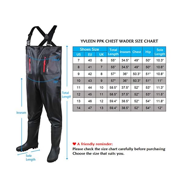 Yvleen Fishing Chest Waders For Men With Boots Fly Fishing Waders Boots 100 Waterproof Waders Hunting Waterfowl Ppk Bootfoot Wader Size 7 14 Waders Online