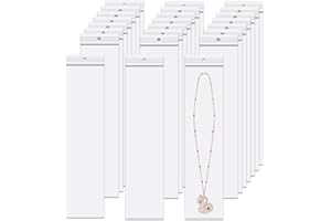 Long Jewelery Plastic Bags 100pcs 2 x 8 Clear Zipper Reclosable Necklace Bags with Hang Hole Poly Zip Seal Storage Bags for F