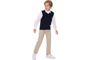 SMILING PINKER SMINLING Pinker Boys Girls School Uniform Sweater Vest V-Neck Soft Cotton Pullover